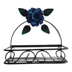 Porta Shampoo Rústico em Ferro:azul