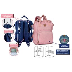BOLSA MATERNIDADE MOCHILA MAMAE E BEBE PRATICA ESPAÇOSA:Azul - 2