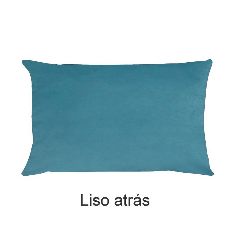 Capa de Almofada Drapeada Line Veludo Azul Turqueza - Retangular - 5