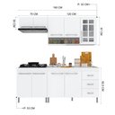 Ver imagem 5 de Armário de Cozinha Modulada Compacta Fidelitá Viena 4 Peças 190cm 9 Portas 3 Gavetas com Tampo