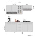 Ver imagem 4 de Cozinha Modulada Compacta Fidelitá Viena 4 Peças 190cm 9 Portas 3 Gavetas com Tampo