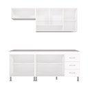 Ver imagem 4 de Armário de Cozinha Modulada Compacta Fidelitá Viena 4 Peças 190cm 9 Portas 3 Gavetas com Tampo