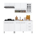 Ver imagem 2 de Armário de Cozinha Modulada Compacta Fidelitá Viena 4 Peças 190cm 9 Portas 3 Gavetas com Tampo