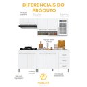 Ver imagem 7 de Armário de Cozinha Modulada Compacta Fidelitá Viena 4 Peças 190cm 9 Portas 3 Gavetas com Tampo