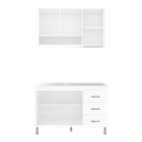 Ver imagem 4 de Armário de Cozinha Modulada Compacta Fidelitá Viena 2 Peças 120cm 5 Portas 3 Gavetas com Tampo
