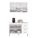 Ver imagem 3 de Armário de Cozinha Modulada Compacta Fidelitá Viena 2 Peças 120cm 5 Portas 3 Gavetas com Tampo