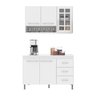 Cozinha Modulada Compacta Fidelitá Viena 2 Peças 120cm 5 Portas 3 Gavetas com Tampo - 3