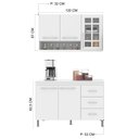 Ver imagem 4 de Cozinha Modulada Compacta Fidelitá Viena 2 Peças 120cm 5 Portas 3 Gavetas com Tampo