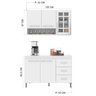 Cozinha Modulada Compacta Fidelitá Viena 2 Peças 120cm 5 Portas 3 Gavetas com Tampo - 4