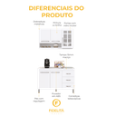 Ver imagem 7 de Armário de Cozinha Modulada Compacta Fidelitá Viena 2 Peças 120cm 5 Portas 3 Gavetas com Tampo