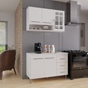 Ver imagem 1 de Armário de Cozinha Modulada Compacta Fidelitá Viena 2 Peças 120cm 5 Portas 3 Gavetas com Tampo