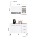Ver imagem 5 de Armário de Cozinha Modulada Compacta Fidelitá Viena 2 Peças 120cm 5 Portas 3 Gavetas com Tampo