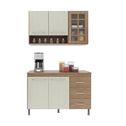 Cozinha Modulada Compacta Fidelitá Paris 2 Peças 120cm 5 Portas 3 Gavetas com Tampo - 3