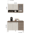 Ver imagem 5 de Armário de Cozinha Modulada Compacta Fidelitá Paris 2 Peças 120cm 5 Portas 3 Gavetas com Tampo