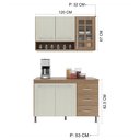 Ver imagem 5 de Cozinha Modulada Compacta Fidelitá Paris 2 Peças 120cm 5 Portas 3 Gavetas com Tampo