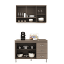 Ver imagem 3 de Armário de Cozinha Modulada Compacta Fidelitá Paris 2 Peças 120cm 5 Portas 3 Gavetas com Tampo