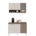 Ver imagem 2 de Armário de Cozinha Modulada Compacta Fidelitá Paris 2 Peças 120cm 5 Portas 3 Gavetas com Tampo