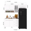 Ver imagem 5 de Armário de Cozinha Modulada Compacta Fidelitá Viena 3 Peças 190cm 7 Portas 3 Gavetas com Tampo