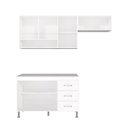 Ver imagem 4 de Armário de Cozinha Modulada Compacta Fidelitá Viena 3 Peças 190cm 7 Portas 3 Gavetas com Tampo