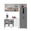 Ver imagem 2 de Cozinha Modulada Compacta Fidelitá Viena 3 Peças 190cm 7 Portas 3 Gavetas com Tampo