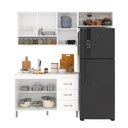 Ver imagem 3 de Armário de Cozinha Modulada Compacta Fidelitá Viena 3 Peças 190cm 7 Portas 3 Gavetas com Tampo