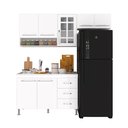 Ver imagem 2 de Armário de Cozinha Modulada Compacta Fidelitá Viena 3 Peças 190cm 7 Portas 3 Gavetas com Tampo