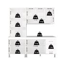 Ver imagem 6 de Armário de Cozinha Modulada Compacta Fidelitá Viena 3 Peças 190cm 9 Portas 3 Gavetas com Tampo