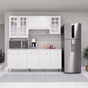 Ver imagem 1 de Cozinha Modulada Compacta Fidelitá Viena 3 Peças 190cm 9 Portas 3 Gavetas com Tampo