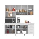 Ver imagem 2 de Cozinha Modulada Compacta Fidelitá Viena 3 Peças 190cm 9 Portas 3 Gavetas com Tampo