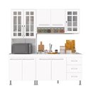 Ver imagem 2 de Armário de Cozinha Modulada Compacta Fidelitá Viena 3 Peças 190cm 9 Portas 3 Gavetas com Tampo