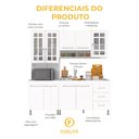Ver imagem 7 de Armário de Cozinha Modulada Compacta Fidelitá Viena 3 Peças 190cm 9 Portas 3 Gavetas com Tampo