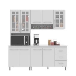 Cozinha Modulada Compacta Fidelitá Viena 3 Peças 190cm 9 Portas 3 Gavetas com Tampo - 3