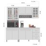 Cozinha Modulada Compacta Fidelitá Viena 3 Peças 190cm 9 Portas 3 Gavetas com Tampo - 4