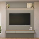Ver imagem 1 de Painel para Tv até 85 Polegadas 3 Portas 1 Prateleira Ripado Tauri/gris Fosco 810010303 - Linea Bras