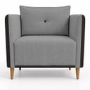 Ver imagem 3 de Poltrona Decorativa Aviv para Sala Escritório Recepção Luxo Linho Premium Easy Clean Corino Premium