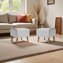 Ver imagem 1 de Kit 2 Puffs Verso Bouclé Premium Exclusivo de Luxo Assento Extra para Sala Quarto Design Autoral