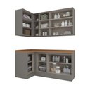 Ver imagem 2 de Lavanderia Modulada Amy 8 Portas 11 Prateleiras MDF 202,7cm Cinza
