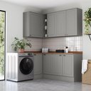 Ver imagem 1 de Lavanderia Modulada Amy 8 Portas 11 Prateleiras MDF 202,7cm Cinza