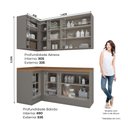 Ver imagem 5 de Lavanderia Modulada Amy 8 Portas 11 Prateleiras MDF 202,7cm Cinza
