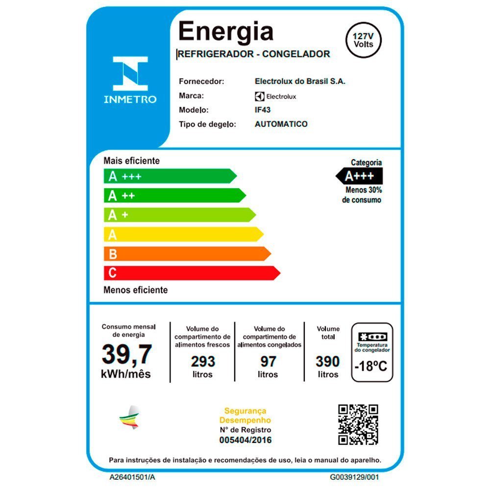 Geladeira Electrolux Inverter Frost Free Auto Sense 390 L IF43 - 14