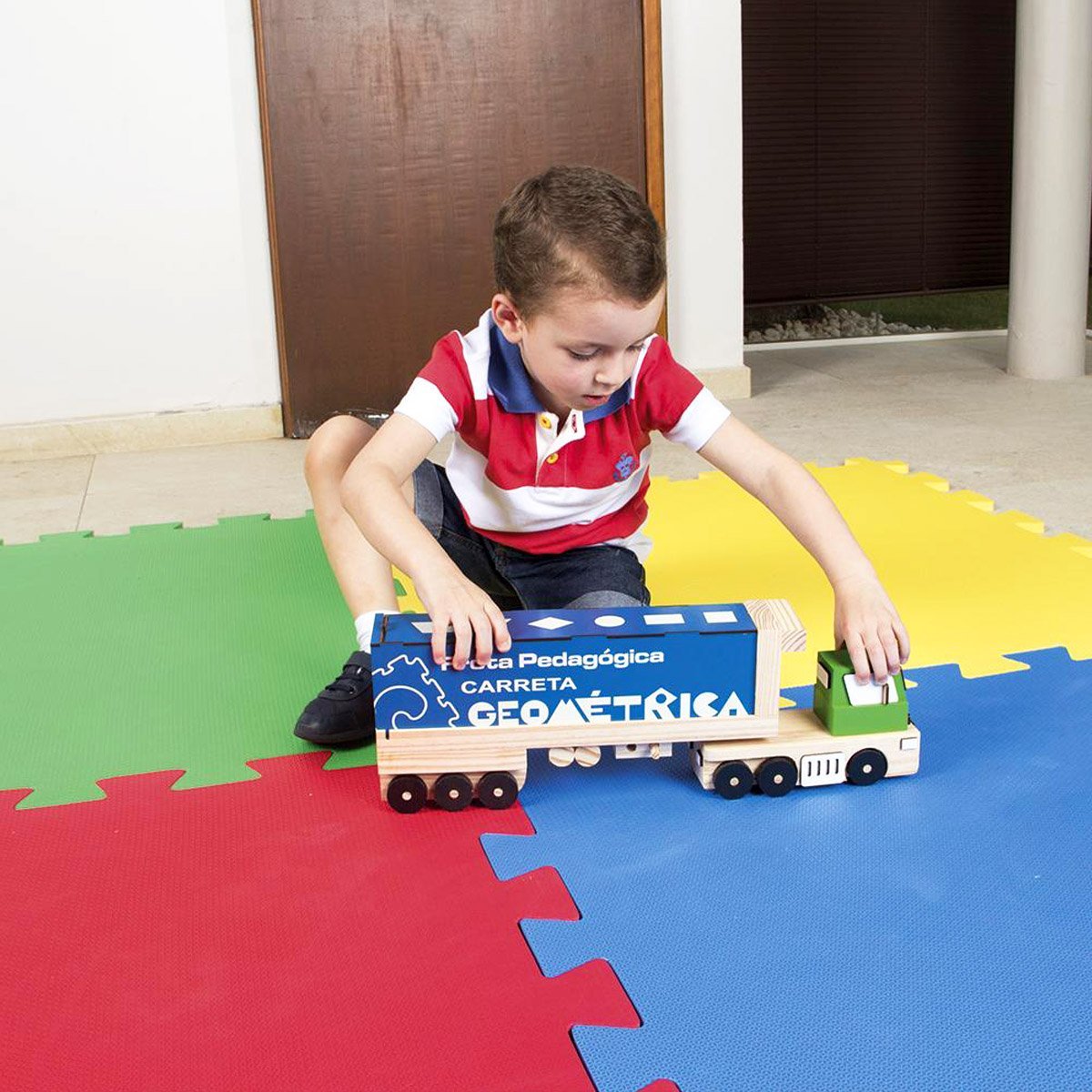 Carreta de Brinquedo Baú de Madeira Caminhão Grande Infantil