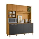 Ver imagem 5 de Kit Cozinha Núria 9 Portas 1 Gaveta MDF-MDP 180cm Grafite Pallazio