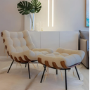 Ver imagem 2 de Kit Poltrona Costela Luxo Linho Sala Quarto Escritório  VJ Moveis