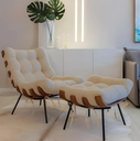 Ver imagem 2 de Kit Poltrona Costela Luxo Linho Sala Quarto Escritório  VJ Moveis