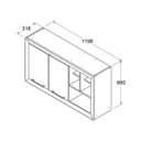 Ver imagem 2 de Armário Aéreo Ditália Aspen 120 Nicho Carvalho/Branco CD-211