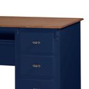 Ver imagem 5 de Escrivaninha 6 Gavetas Suporte de Teclado Divisor de Ambiente 50606 Linz Móveis-azul Petróleo/imbuia