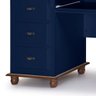 Escrivaninha 6 Gavetas Suporte de Teclado Divisor de Ambiente 50606 Linz Móveis-azul Petróleo/imbuia - 4