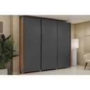 Ver imagem 1 de Guarda Roupa Casal 3 Portas de Correr e 4 Gavetas C/ Pés Cb03t582 Canela/grafite - Kappesberg