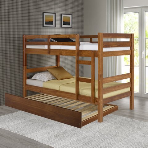 Conjunto Beliche TEEN com Cama Auxiliar em Madeira Maciça Mv Outlet Mel