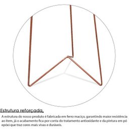 Jogo 2 Mesas de Canto Lateral Athenas Tripé Redonda MDF - Cobre/Branco - 4